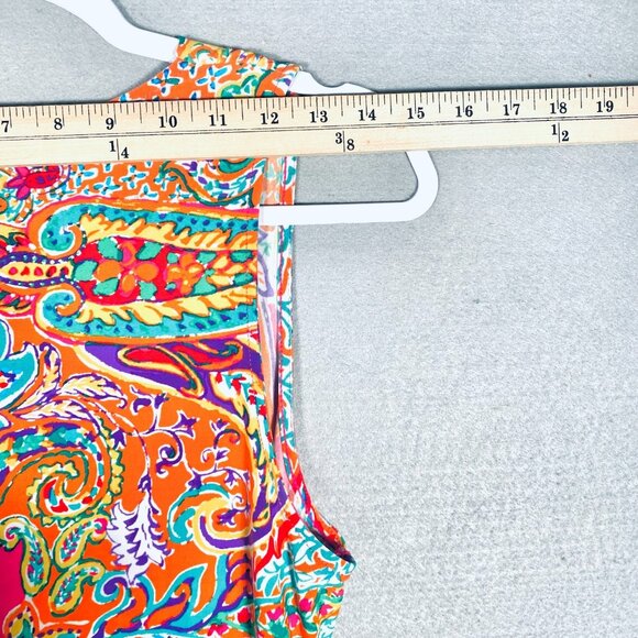 Lauren Ralph Lauren Dress Womens M Pink Paisley Faux Wrap Midi Resort - Picture 6 of 11